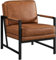 Yaheetech Faux Leather Tub Chair, Retro and Modern Armchair with Extra Soft Padded and Cushion for Living Room Bedroom Home Office, Light Brown