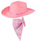 COLOFALLA Cowboy Hut Rosa mit Halstuch Pink Cowgirl Karneval Hut Kostümzubehör Partyhut Partyhalstuch Accessoires Cowboyhut für Karneval Fasching JGA Urlaub Damen (rosa)