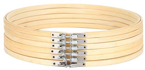 BFYDOAA Stickrahmen, 6 Stück, 26 cm, Verstellbarer Kreuzstichrahmen, Kreis, Stickerei, Stretch-Clip, Nähwerkzeuge, oder 8 Stück, 20 cm(6 Stück à 26 cm)