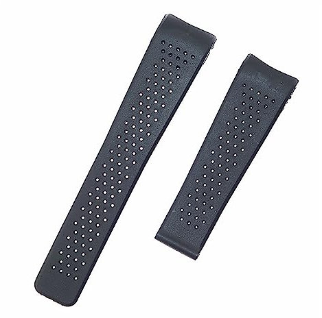 LUGEMA 22mm 24mm Silikon-Tauchmänner-Uhrarmband for Tag Heuer Carrera. Band mit Verschluss perforiert Watch Strap Sport Armband Gürtel (Color : Black, Size : 24mm)
