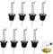 Lot de 8 Bouchons Verseurs, Becs Verseur Huile D'olive en Acier Inoxydable avec Clapetde pour Bouteille de Vin/Vinaigre, Bar et Pub (Noir)
