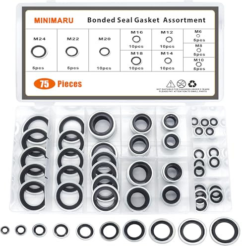 MINIMARU Assortiment de joints collés auto-centrés pour automobile, 10 tailles, 75 pièces