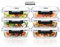 ERUIV Meal Prep Set 6 piezas 370 ml Contenedores de Vidrio Con Tapas a Prueba de Fugas Con Cierre Hermético, Fiambreras Reutilizables Aptas Para Microondas Sin BPA Recipientes