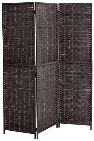 Maury's Separe in Vimini da Interno, Elegante Struttura Marrone con 3 Pannelli,Dimensioni 135x180 cm. Un elemento distintivo per la tua casa, aggiungendo stile e privacy agli ambienti.