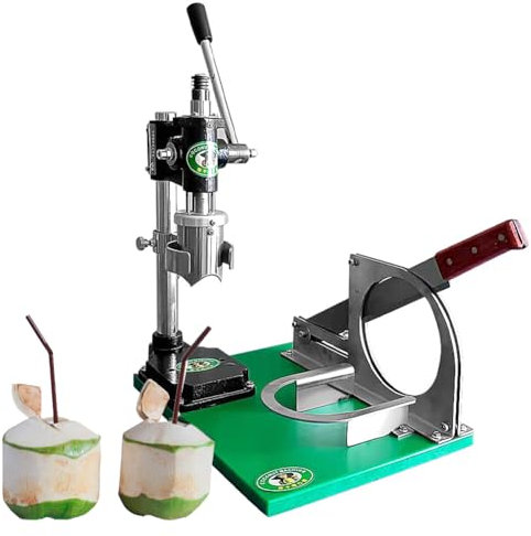QUTBAG Outil d'ouverture Noix Coco Vertical Portable en Acier Inoxydable, Machine Manuelle d'ouverture de Trou de Noix de Coco, ouvre-Coquille de Noix de Coco pour marché Fruits Magasin Commercial