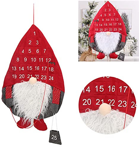 Dekaim Weihnachtskalender Weihnachtskalender Weihnachtsmann-Aussehen, exquisite Handwerkskunst, wiederverwendbarer Countdown, dekorativer Weihnachts-Countdown-Kalender