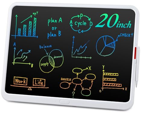 20 zoll Magnetic Whiteboard, 33x44cm, LCD Schreibtafel, Schreibtafel Elektronisch LCD Maltafel for Haus, Büro, Geschäft und Schule