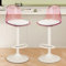 Drehbare Barhocker Aus Acryl, 2Er-Set, Barhocker Mit Verstellbarer ThekenhöHe Und Transparenter RüCkenlehne, Transparente Moderne Inselhocker Mit Metallbeinen, Kleines Pu-Kissen, FüR Bar, KüChe(Pink)