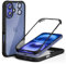 Leedia 360 Grad Hülle Kompatibel mit iPhone 16 Hülle + 2 Kameraschutz Ganzkörper Eingebauter Glas Displayschutzfolie iPhone 16 Schutzhülle Transparent Clear Handyhülle für iPhone 16 6.1 Schwarz