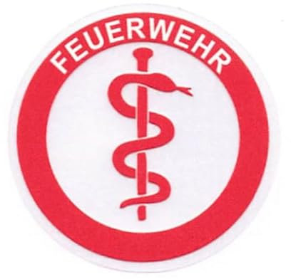 2 Rettungsdienst Feuerwehr Helmaufkleber Aufkleber Äskulapstab Text: Feuerwehr