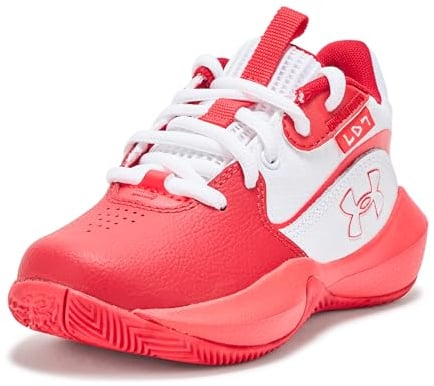 Under Armour Unisex Children's Pre School Lockdown 7 Trainers, 104 White Red Racer Red, 11 UK