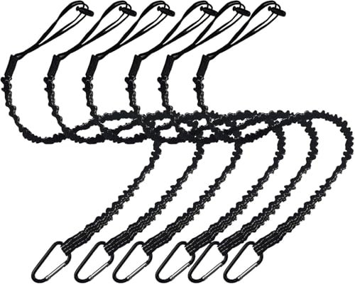 6 Stück Werkzeugsicherung Lanyard, Werkzeug Fallschutz, Ausziehbare Sicherheitsleine mit Karabinerhaken, Werkzeug Absturzsicherung, Werkzeug Schlüsselband für Arbeiten in der Höhe