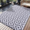 Homaxy Outdoor Teppich Wetterfest, Kunststoff Stroh UV-beständig Wendbar Faltbar Waschbar Balkon Garten Teppich für Terrasse Camping Picknick (180 x 270 cm, Grau & Weiß)