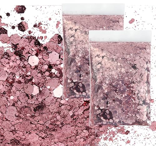 JAONLD Glitter,100 g Paillettes Polvere Unghie Glitter Viso,Glitter Capelli per Capelli Viso Corpo Occhi Nail Art Festival,Decorazioni(rosa scuro)