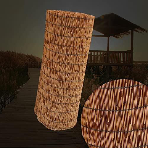 Paneles de valla de bambú natural respetuosos con el medio ambiente en el jardín al aire libre, patio trasero, piscina y patio, rollo de paja temporal para cubrir balcón y cortina