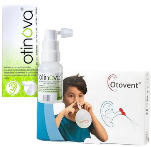 Otinova Ear Spray 15ml and Autoinflation Device, Glue Ear Treatment Combo
