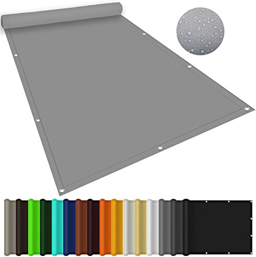 Großes Sonnensegel, Terrassenüberdachung, 3 x 7 m, wasserfestes Polyester mit UV-Block, für Außenbereich, Hof und Rasen, Hellgrau