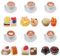 24 Stück Puppenhaus Mini Food,Miniatur Lebensmittel Zubehör,Mini Kuchen Harz Kaffee,Miniatur Küche Zubehör,Puppenhaus Küche Spielharz Essen