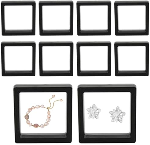 3D -schwimmende Anzeigebox | 10pcs Display Box Storage Case 3D Floating - transparente PE -Film - - und Business -Probe -Halter für Ringe, Edelsteine