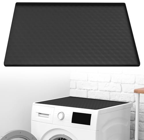 Fridge Mat, 60 x 60 cm, Silicone Fridge Mats with Raised Edge, Fridge Floor Protection, Reusable Drip Tray, Pads Prevents Water Leaks, Mat for Fridge, Washing Machine, Wine Cabinet