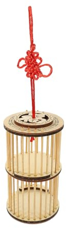 Milisten Cage à Sauterelles en Bambou Portable, Cage de Rangement Extérieure pour Garçon et Filles, Taille Moyenne, Transport Facile Porte Escamotable, Gardien D’Insectes pour Jeux