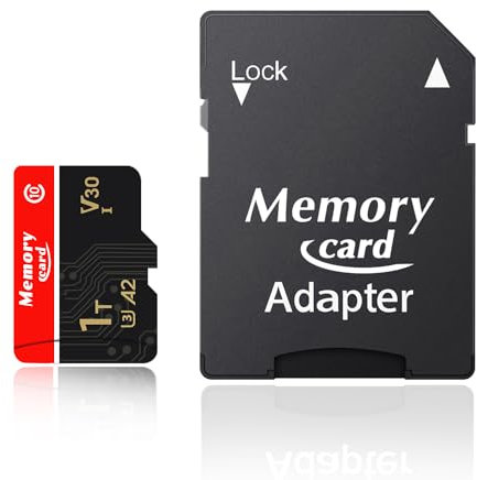Custom Catch Carte Micro mémoire avec Adaptateur, 1024Go, A2, U3, Vitesse de Lecture Jusqu’à 100 MB/S, Carte 4K UHD TF pour Smartphone, caméra d’Action, Drone -D1024Go