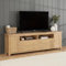 The Furniture Market Cheshire Whitewash Oak XXL Widescreen TV Unit for TVs up to 100 Inch | Solid Oak Media Console with Drawers and Adjustable Shelves | Fully Assembled | H 700 x W 2200 x D 435mm