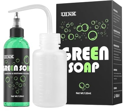 GreenTattoo Soap 4OZ with Foaming Bottle 120ml, Tattoo Supplies for Tattoos Piercings, Clean Skin Equipment
