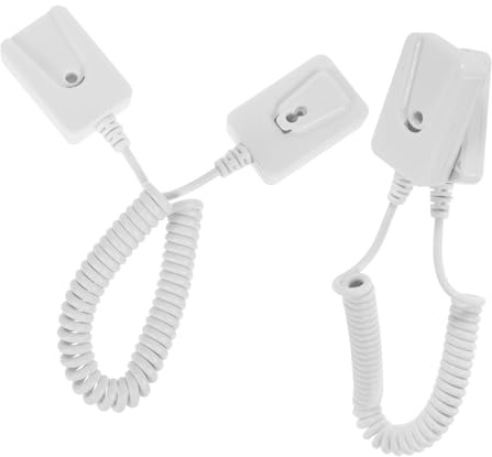 Kisangel 2pcs Remote Control Tether Square Hook Plastic Coiled Security Cable Lock No-drill Adhesive Holder for Tv Remote Anti-loss Organizer