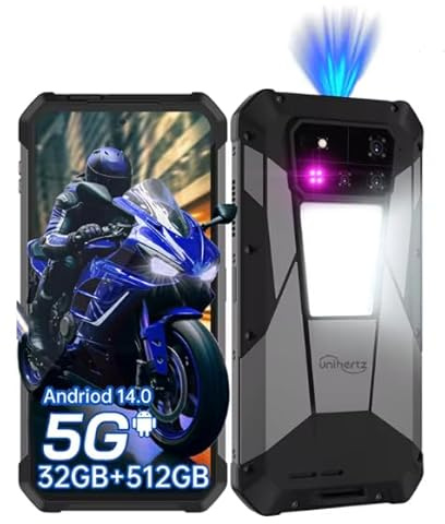 CHANDUELEC Unihertz Tank 4 pro Proiettore 5G Smartphone Robusto 32G+512GB Dimensity 8300 Android 14 11600mAh AMOLED 120HZ Telefono Sportivo
