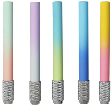 JYNXOR Prolunghe per Matite in Alluminio - Set di 5 - Estensione Regolabile per Usare le Matite fino alla Fine - Ideale per Scuola e Ufficio