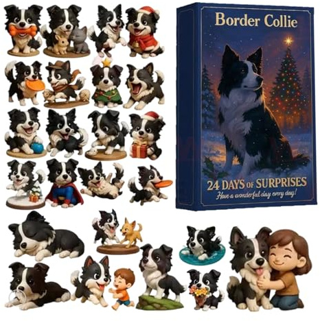 yakermur Adventskalender 2025, Hundefiguren aus Acryl, 2D, für den Advent | Niedliche Tierzeichen für Weihnachtskalender – für Dekoration Haus Wand Büro Partys