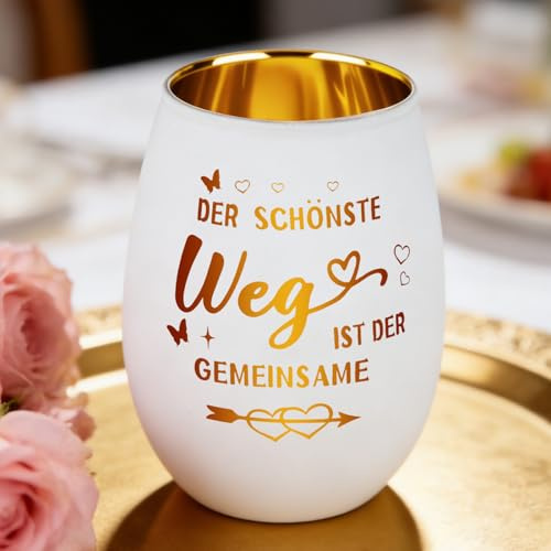 Hochzeitstag Geschenke Windlichter – Personalisierte Hochzeitsgeschenke für Brautpaar, Goldene Hochzeit, Silberhochzeit, Verlobung (weiß)