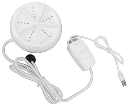 OVAQUIXI Mini Lavatrice Ad Ultrasuoni Pulizia Turbina Portatile USB Telecomando a 4 Livelli Bianco per Viaggi/campeggio