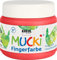 KREUL 23105 - Mucki leuchtkräftige Fingerfarbe, 150 ml in rot, auf Wasserbasis, parabenfrei, glutenfrei, laktosefrei und vegan, auswaschbar, vermalbar mit Pinsel, Schwamm, Spachtel und Fingern