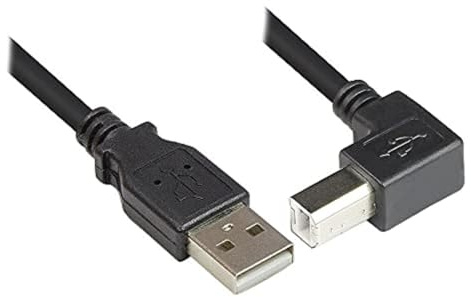 Anschlusskabel USB 2.0 Stecker A an Stecker B gewinkelt 5m, Good Connections®
