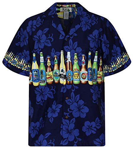 KY‘s Original Hawaiihemd, Bier Brustdruck, blau, 3XL