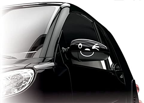 Gesicht Autoaufkleber *** 2er Set *** Aufkleber für Auto Spiegel Außenspiegel Smile | A00076