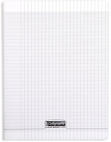 Calligraphe 18360C Un Cahier Agrafé Incolore (une Marque de Clairefontaine) - A4 21x29,7 cm - 192 Pages Grands Carreaux - Papier Blanc 90 g - Couverture Polypro Transparent