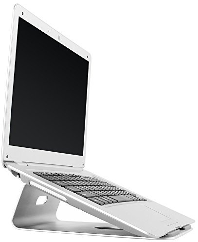 RICOO Alu Laptopständer für MacBook Ständer Air Pro Stand MTS-01 Ergonomisch Mischpultständer Kochbuchhalter Tablethalterung Notebookständer Kühlung / 11/28cm - 15/38cm Zoll/Aluminium Silber Grau
