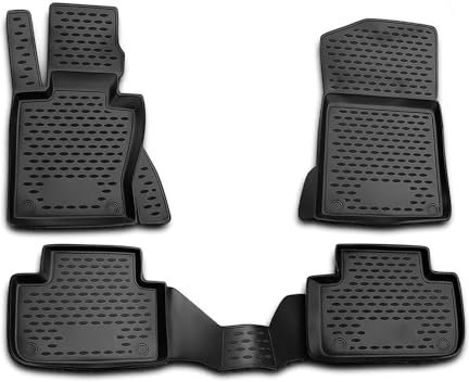 OMAC 3D Tapis de Sol Compatible avec BMW X3 E83 2003-2010 en Caoutchouc Noir