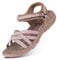 GRITION Sandales Sport Femme, Bout Ouvert Réglables Chaussures de Randonnée en Plein Air de L'eau Cross-Tied D'été (40 EU, Sand/Pink)