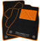Car Mats FOR Dacia Duster (WITH PASSENGER DRAW) 2018+ Black Carpet + Orange Ribbed Trim + Orange Rectangle Heel Pad [SAPP-2319]