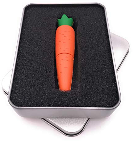 Onwomania Karotte Gemüsse Essen USB Stick in Alu Geschenkbox 64 GB USB 2.0