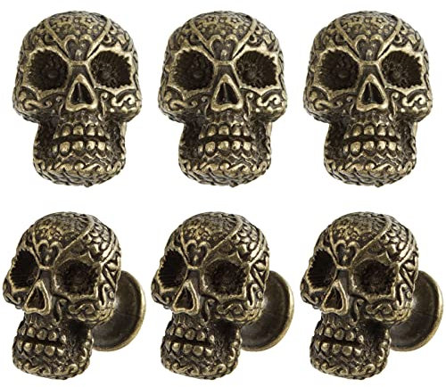 Luluxing 6 Stück Schädelform Griff Schminktisch Knopf Schubladengriff Kreativer Möbelschrank Kleiderschrank Dekoration Griff