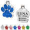 Ibera gifts - Hundemarke mit Gravur und personalisierte Hundemarke in Pfotenform, perfekt für kleine bis mittelgroße Haustiere (Blau)