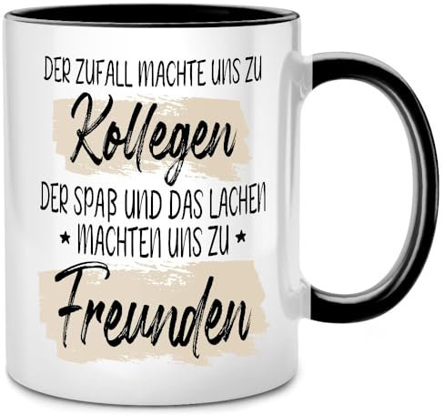 Seness Der Zufall machte uns zu Kollegen Tasse, Abschiedsgeschenk Jobwechsel, Kollegin Abschied, Tassen mit Sprüchen lustig, witziges Ruhestand Geschenk Rente, Kaffeetasse Kaffeebecher, Team Büro