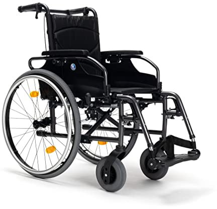 FabaCare Leichtgewichtrollstuhl D200 mit 30 Grad Rückenneigung, verstellbare Rückenlehne, Hybrid-Rollstuhl, Sitzbreite 48 cm