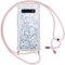 Vauki handyband für Samsung Galaxy S10 Hülle mit Band,Silikon Durchsichtig Transparent Flüssig Glitzer mit Kette Kordel Bumper Treibsand Necklace TPU Schutzhülle Case für Samsung S10