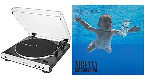 Audio-Technica AT-LP60XBT Full Automatic Wireless Belt-Drive Turntable & Nevermind [VINYL]